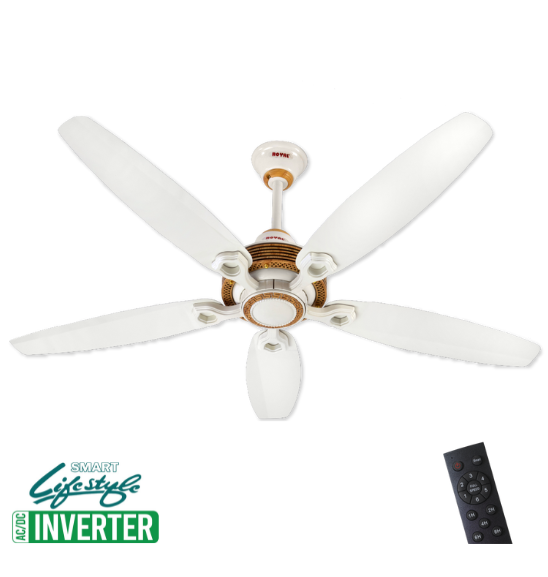 Royal Lifestyle Nova 5 Blade AC/DC Turbo RF Ceiling Fan - Brighto Fans